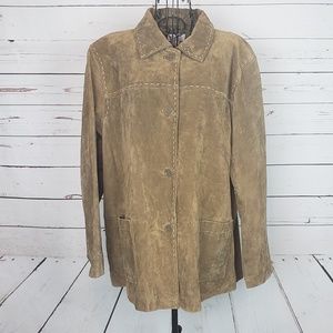 Denim & Company Leather Plus Size Jacket